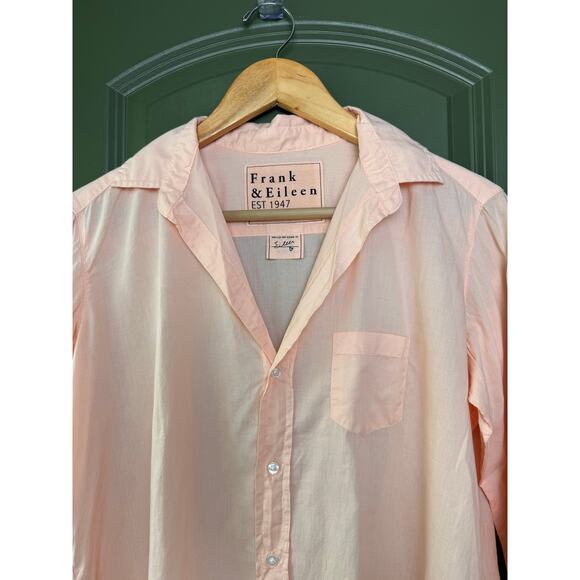 NEW Frank & Eileen EILEEN Cotton Relaxed Button Up Shirt Cantaloupe Orange XS - Picture 2 of 9
